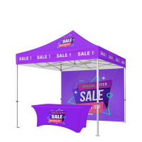 Custom 10x10 Canopy Tent with Back Wall & Table Cover – Trade Shows