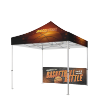 10x10 Custom Logo Tent with 40mm Aluminum Frame, Half Wall, Water-Resistant 600D Polyester Canopy for Trade Shows and Events