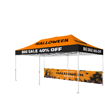 10 x 20 te10x20 pop up tent with custom printed top and one half wall, ideal for outdoor events, trade shows, and brand promotionsnt with Top & Half Wall