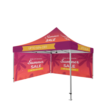 Premium 13' Custom Pop-Up Canopy Tent #A with full-print roof and 40mm aluminum frame for trade shows and outdoor events.