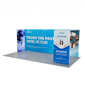 Foldable SEG Modular Display Kit Q with Fabric Backwall, Side Panels & Branded Fabric Banner