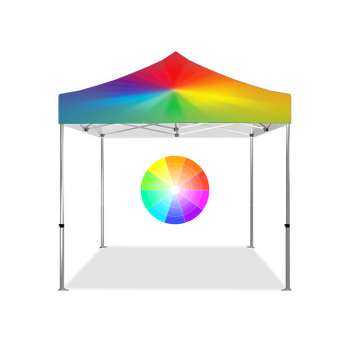 Solid color canopy tent with frame and customizable canopy top