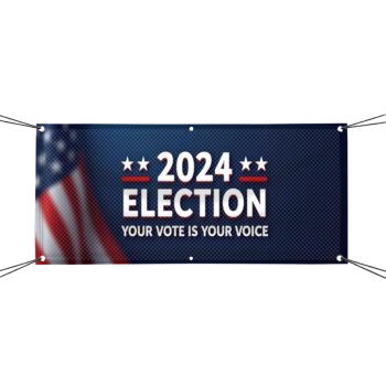 Election vinyl mesh banner outdoor display with patriotic design