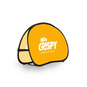 Small Horizontal Pop Up Banner fully set up with double-sided vibrant graphics