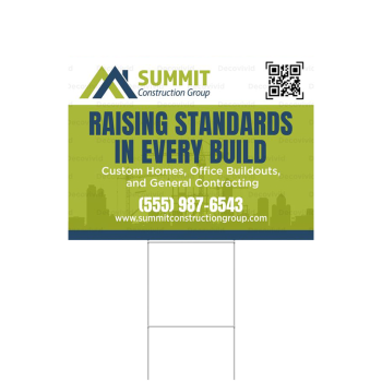 Double-sided coroplast yard sign with durable H-stake for promotions