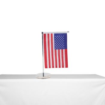 Mini Desk Flag on a tabletop display stand / Small patriotic banner.