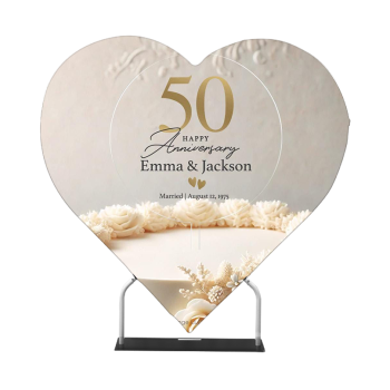 Romantic Heart Backdrop Stand with vibrant full-color graphics for weddings, anniversaries, and engagement parties