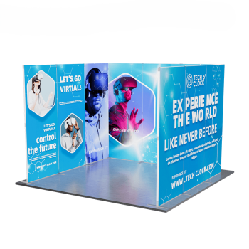 Foldable SEG Modular Display Kit F – Trade Show Booth with Modular Counters & Fabric
