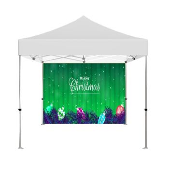 Custom pop-up tent full wall with vibrant printed graphics for trade shows and outdoor branding