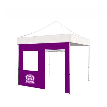 Custom canopy sidewall with zippered door and PVC window for outdoor events and vendor booths