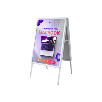 A-Frame Stand 1.96' W × 2.75' H, double-sided aluminum snap-frame design for portable indoor & outdoor signage