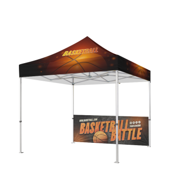 10x10 Custom Logo Tent with 40mm Aluminum Frame, Half Wall, Water-Resistant 600D Polyester Canopy for Trade Shows and Events