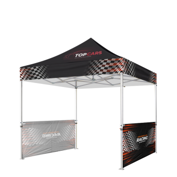 10x10 Personalized Pop Up Tent with Custom Printed Canopy and Half Walls – Heavy Duty Aluminum Frame for Outdoor Events, Trade Shows, and Festivals