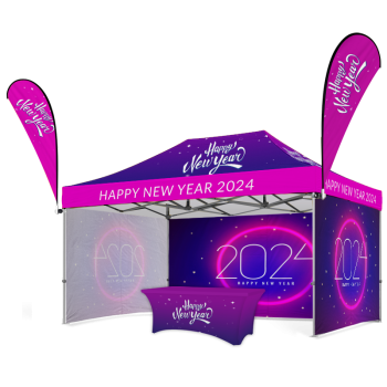 Custom 10x15 Pop-Up Canopy Tent – Printed Top, 3 Full Walls, 2 Flags & Table Cover