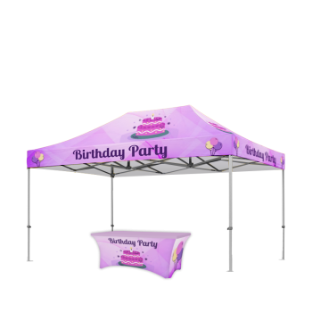 15x10 Canopy Tent with Custom Printed Top and Table Cover – Durable Outdoor Event Pop-Up Ten