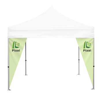Custom canopy tent with corner banner branding – full canopy tent with corner banners attached