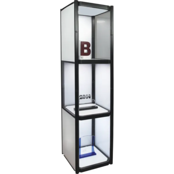 Twist Portable Display Cabinet With 3 Shelves