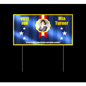 Custom election campaign reflective lawn sign with reflective film coating, suitable for residential, business, and public display.