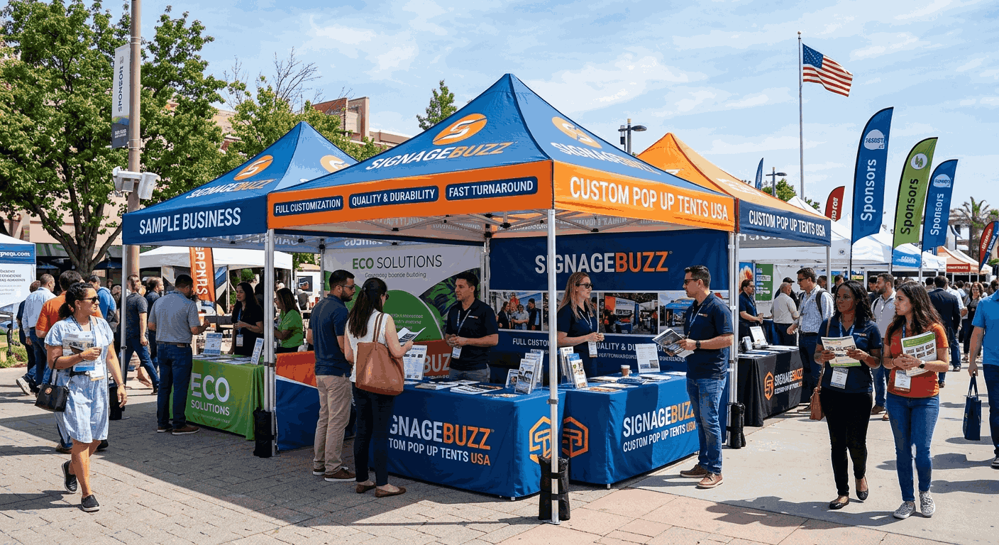 Why Businesses Choose SignageBuzz for Custom Pop Up Tents in the USA